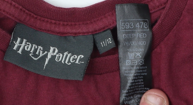 Harry Potter Unisex Red T-Shirt Size 12