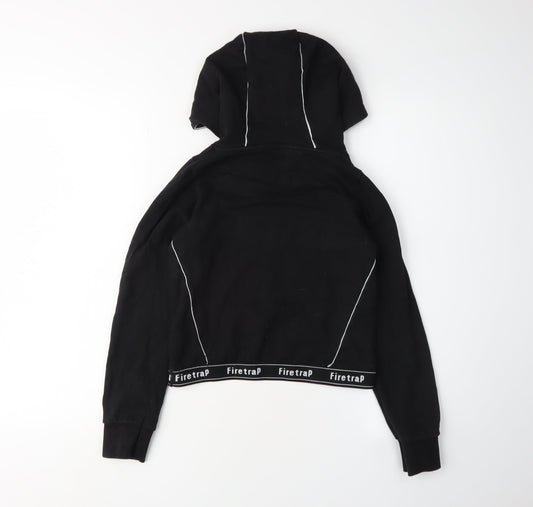 Firetrap Girls Black Pullover Hoodie 9-10 Years with Logo Accents