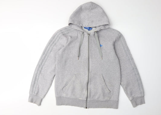 Adidas Men's Grey Full Zip Hoodie M