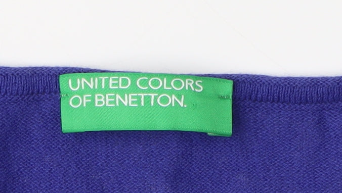 Benetton Women's Blue Pullover Jumper, M, Casual Knit