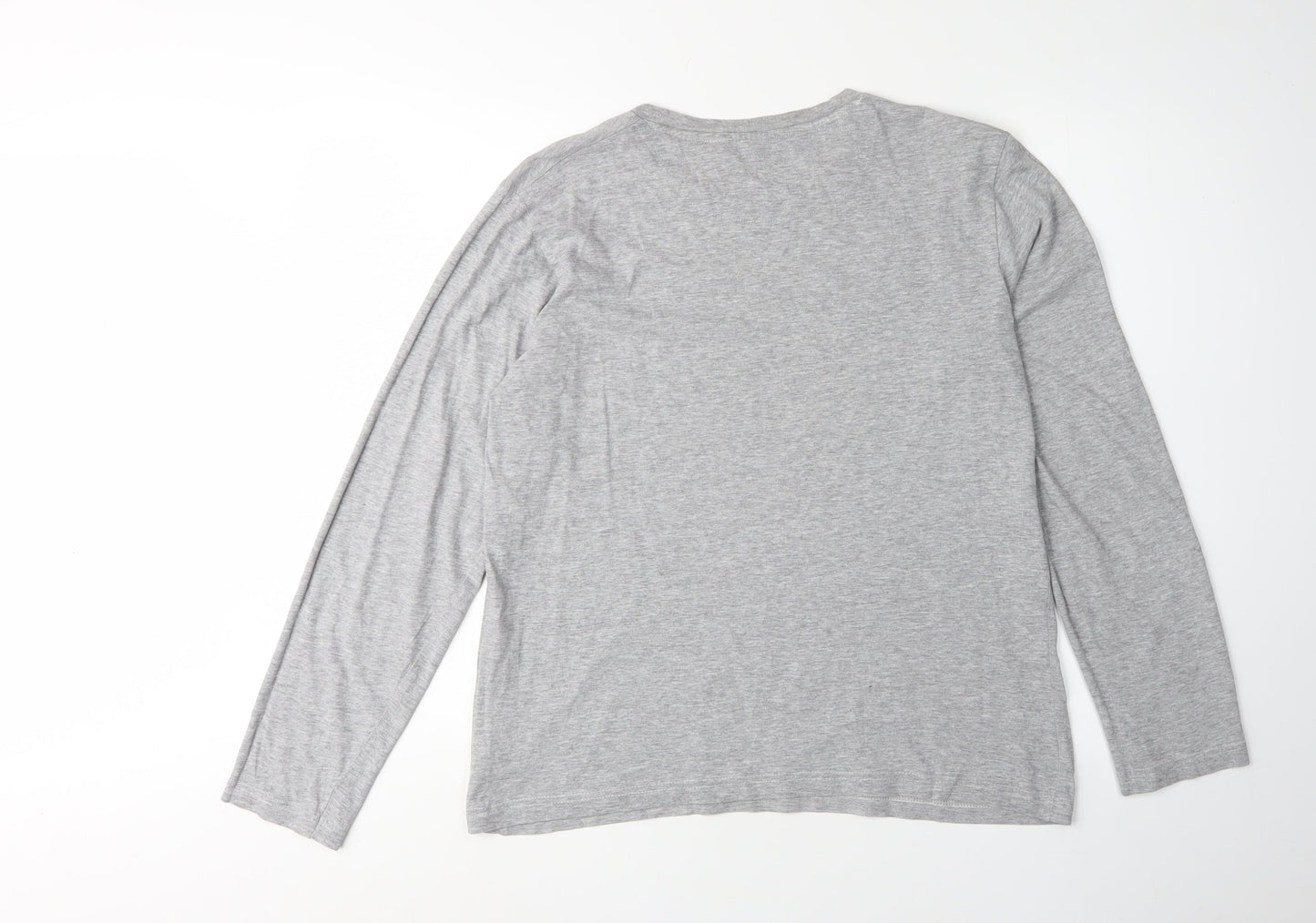 Brave Soul Men's Grey Long Sleeve Crew Neck T-Shirt S