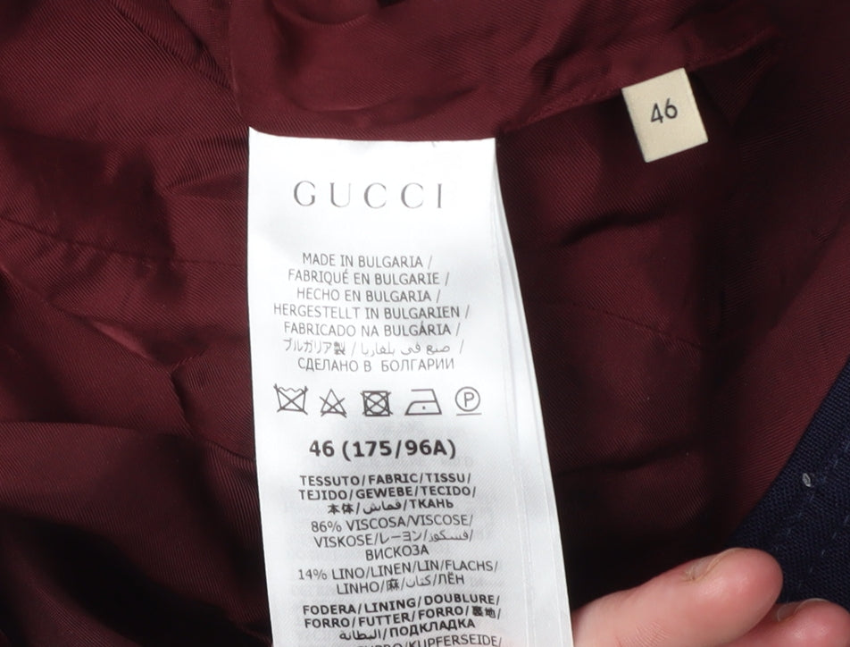 Gucci Women's Blue Blazer, Size 18, Regular Fit