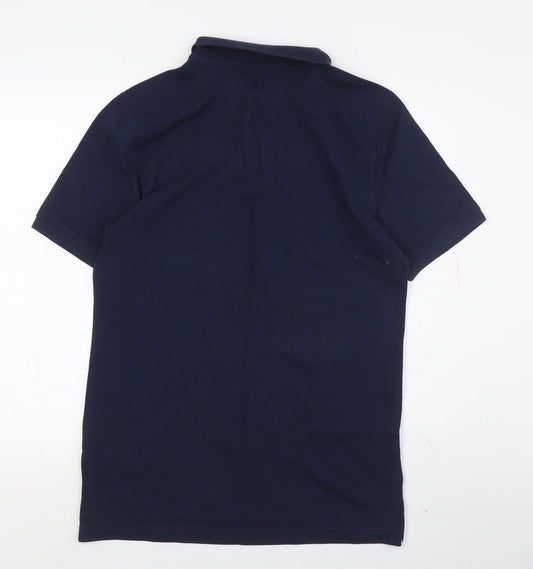 Nike Men's Blue Polo Shirt S Solid Collared