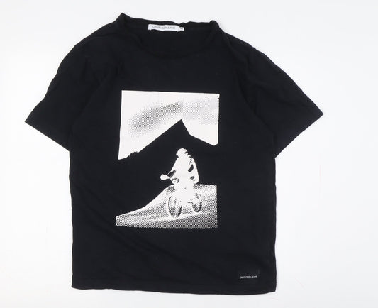 Calvin Klein Jeans Black XS Graphic Men's T-Shirt