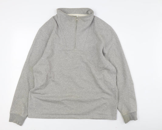 John Lewis Grey Men's 1/2 Zip Sweatshirt L