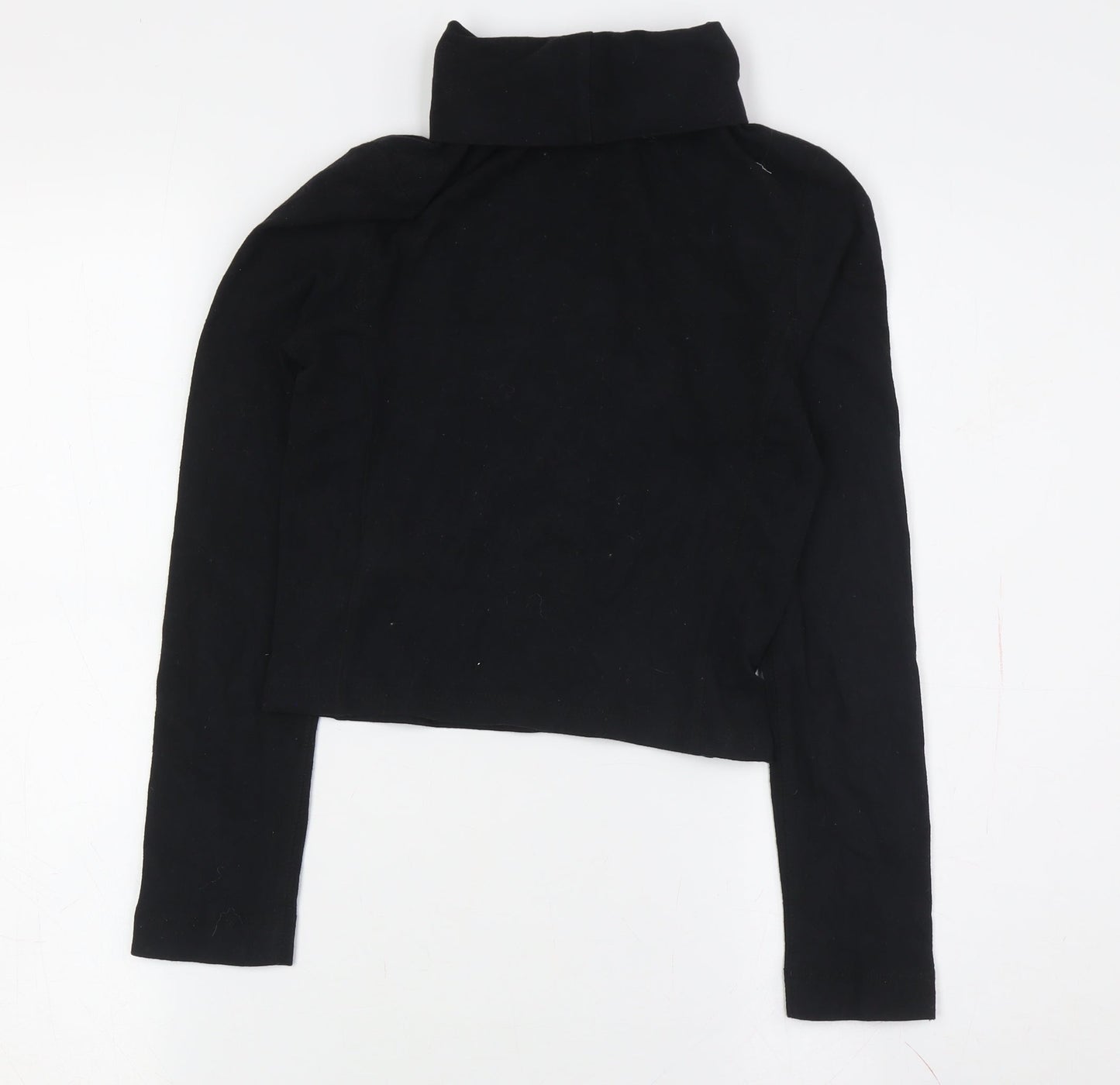GAP Women's Black Cropped High Neck Top - 2XS