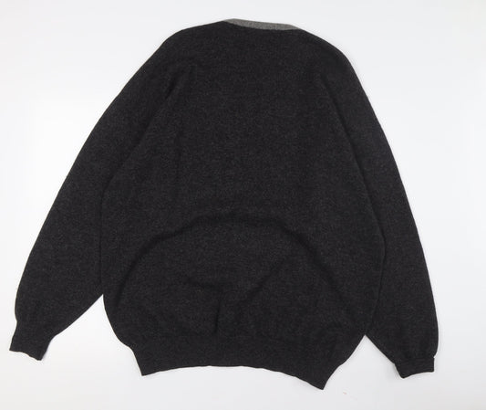 Pringle Men’s Grey Argyle Wool Pullover XL