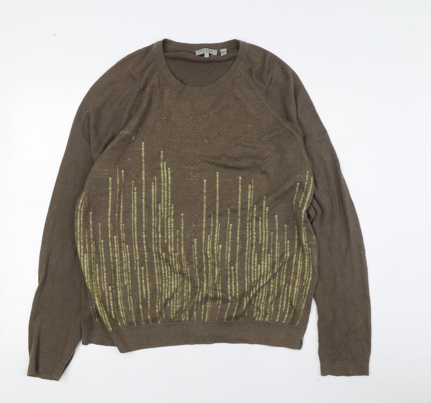 Ted Baker Men’s Brown Graphic Pullover Jumper L