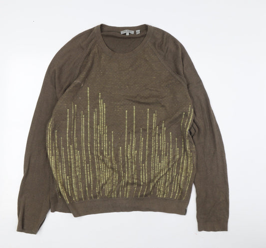 Ted Baker Men’s Brown Graphic Pullover Jumper L