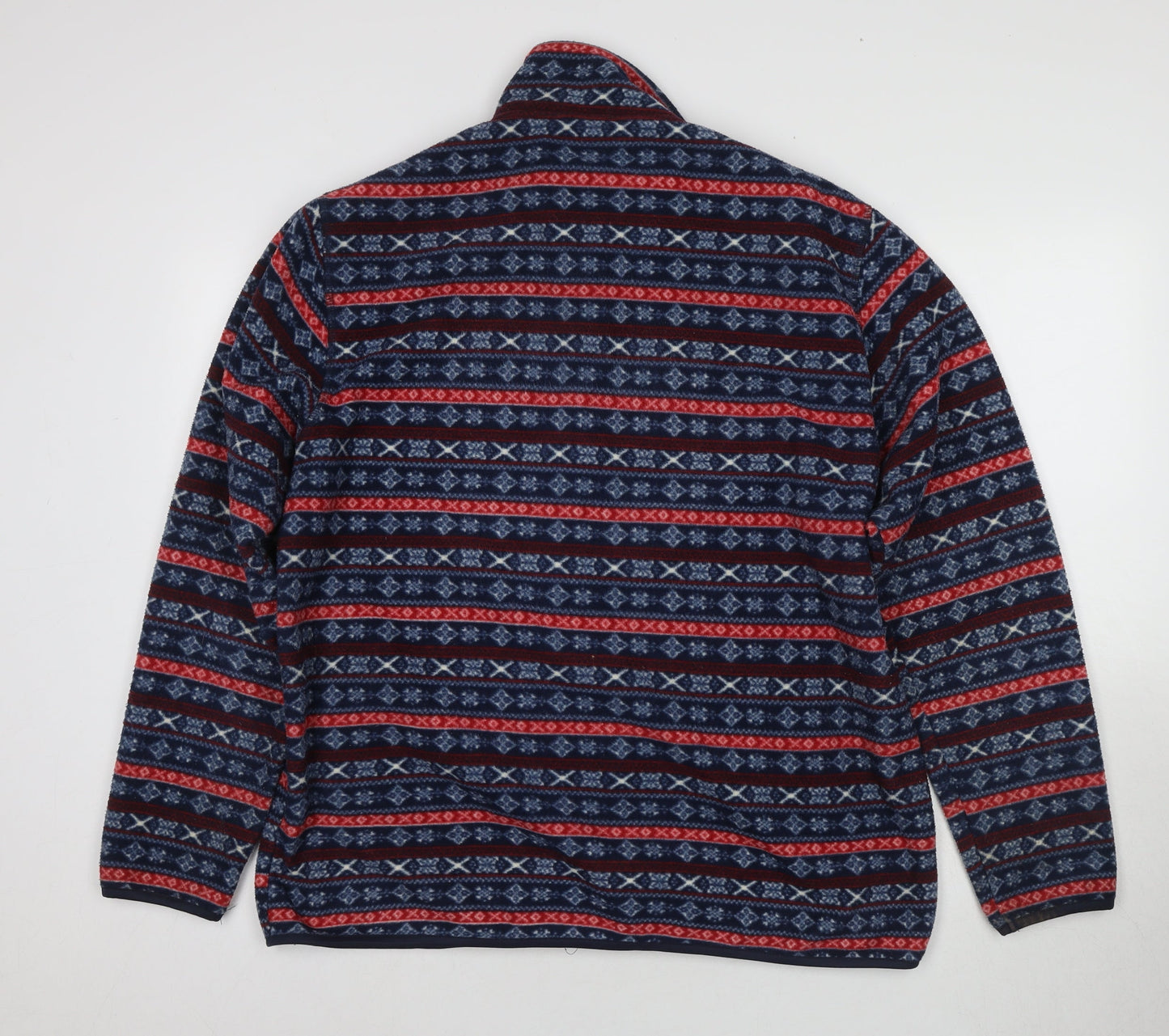 Cotton Traders Women's Blue Geometric Zip Jacket L