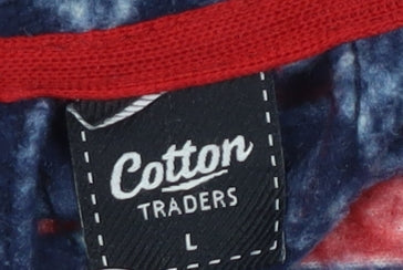 Cotton Traders Women's Blue Geometric Zip Jacket L