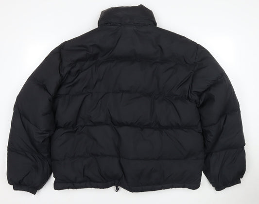 Armani Unisex Black Puffer Jacket Size 14 Button Casual