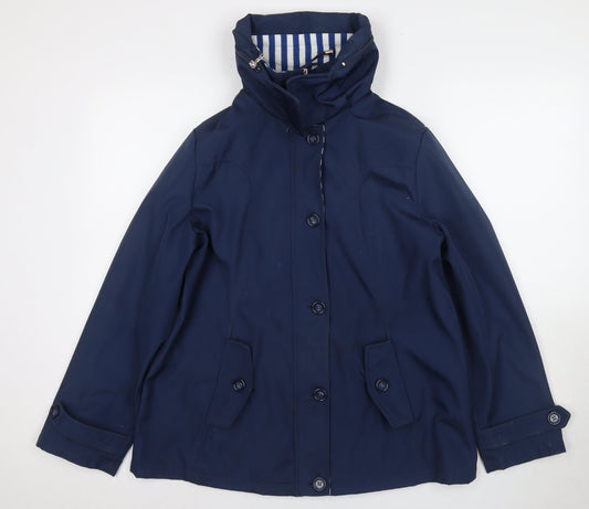 Tennessy Women's Blue Hooded Rain Coat Size 14