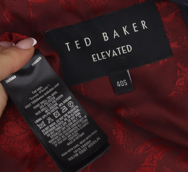 Ted Baker Men's Blue Slim Fit Suit Waistcoat 40S