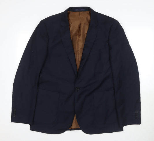 Jeff Banks Men's Blue Blazer Size L, Polyester Viscose