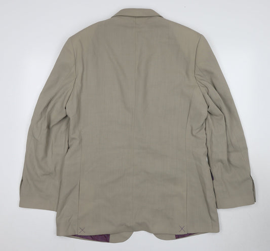 Ted Baker Men's Beige Wool Blazer Regular Fit 40R