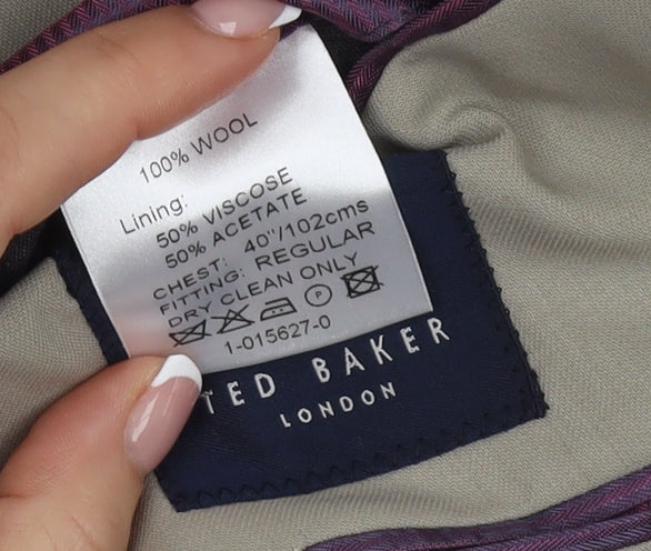 Ted Baker Men's Beige Blazer, 40R, Notch Lapel