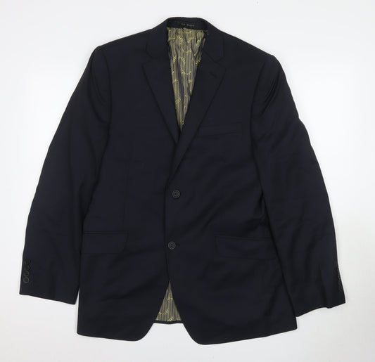 Ted Baker Men's Navy 40R Regular Fit Blazer