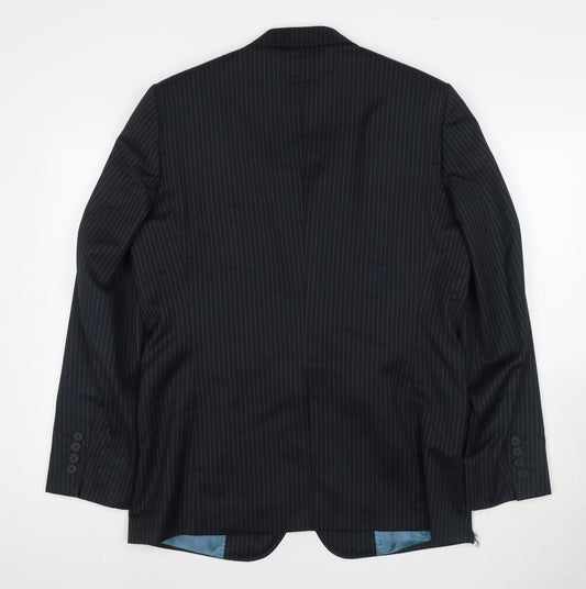 Ted Baker Men's Black Striped Wool Suit Jacket 40R