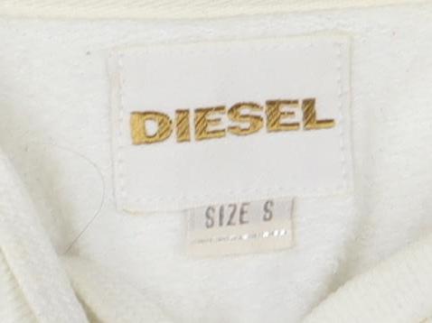 Diesel Unisex White Graphic Print Pullover Hoodie S