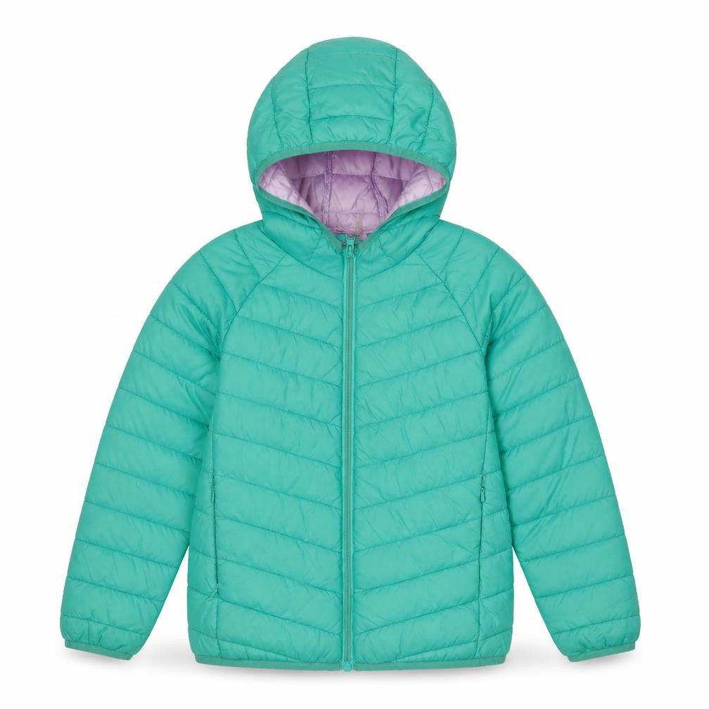 Front view of Marks & Spencer girls’ green puffer jacket 11-12 years