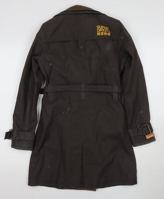 Superdry Women's Brown Trench Coat XS Relaxed Fit