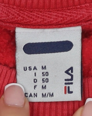Fila Red Men's M Sweatshirt, Logo Pullover