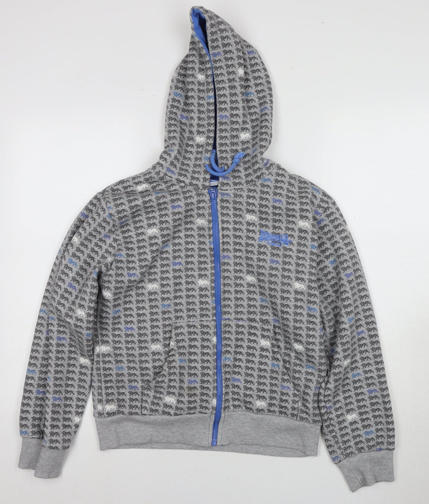 Unisex Adults UK 12 Regular Lonsdale Multicoloured Full Zip Hoodie