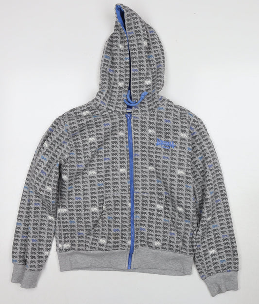 Unisex Adults UK 12 Regular Lonsdale Multicoloured Full Zip Hoodie