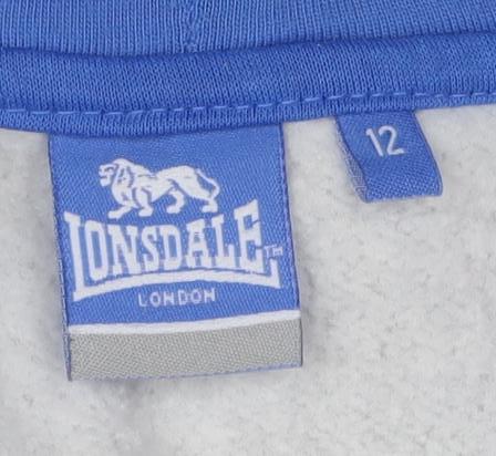Unisex Adults UK 12 Regular Lonsdale Multicoloured Full Zip Hoodie