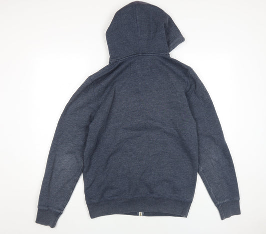 Jack Wills Men's Blue Full Zip Hoodie, Small, Logo Accent