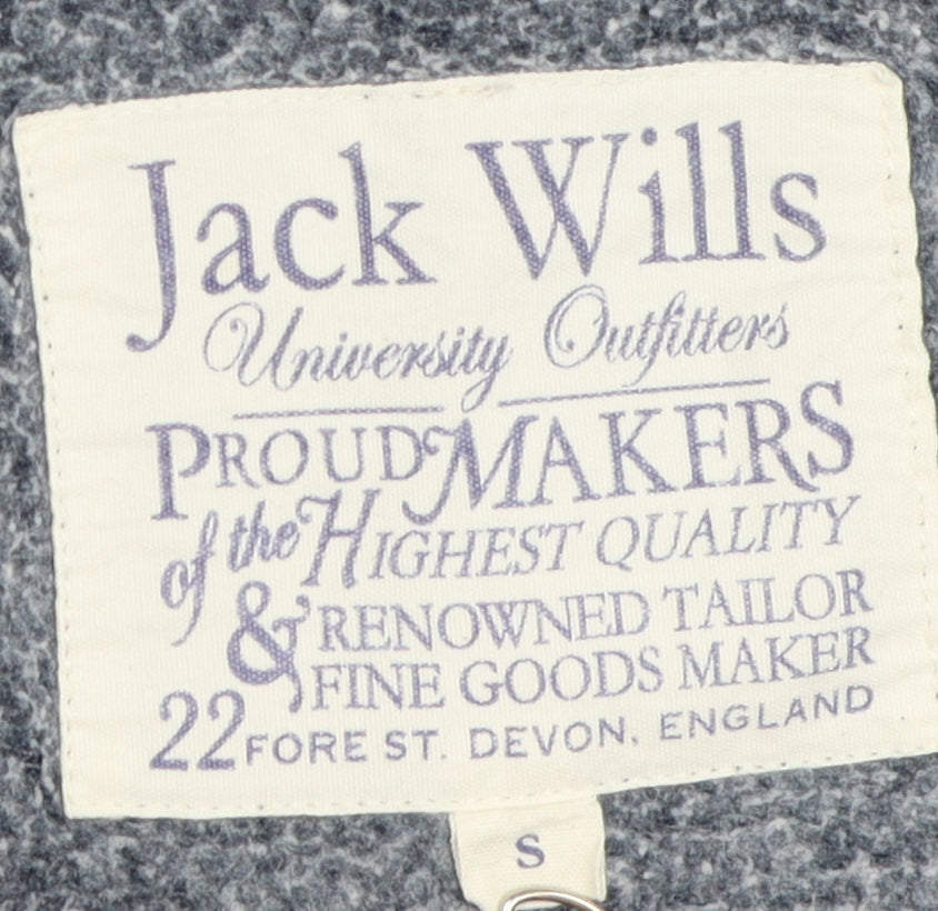 Jack Wills Men's Blue Full Zip Hoodie, Small, Logo Accent