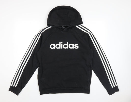 Adidas Men's Black S Graphic Hoodie Cotton Blend