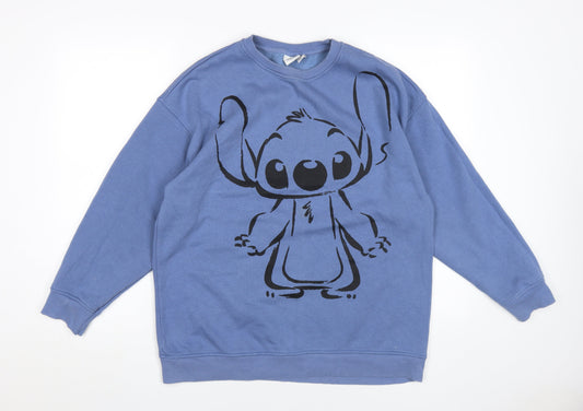 Disney Unisex Blue XS Stitch Pullover Sweatshirt