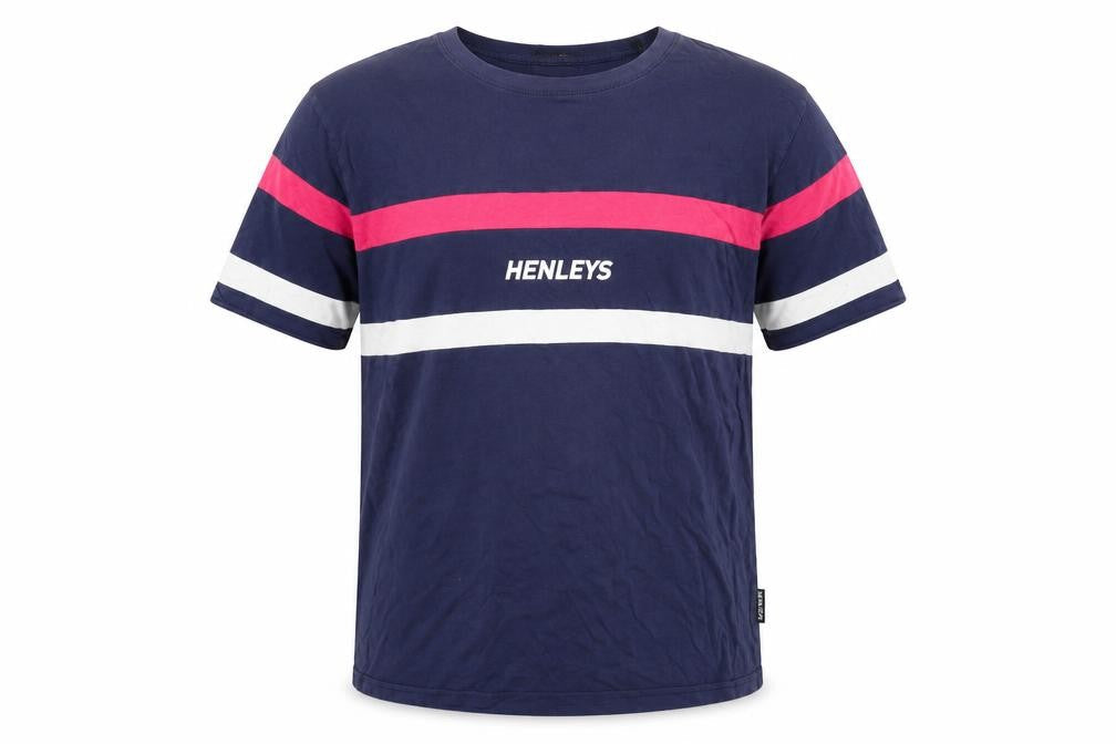 Henleys Men's Blue Colourblock T-Shirt L