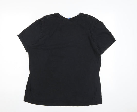 Adidas Men's Black T-Shirt, Size L, Casual Sportswear