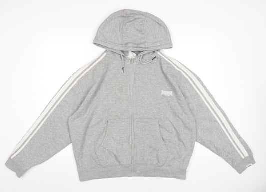 Lonsdale Women's Grey Full Zip Hoodie Size 12