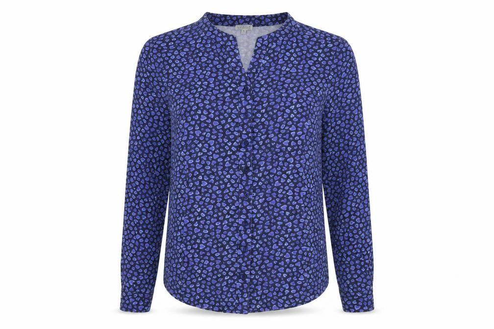 Womens UK Size M Kettlewell Blue Cotton Blend Blouse