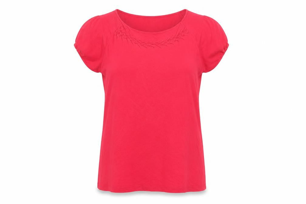 Womens UK Size 16 Lakeland Red Viscose T-Shirt