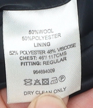 Savoy Taylors Guild Men's Black Blazer 46R Formal