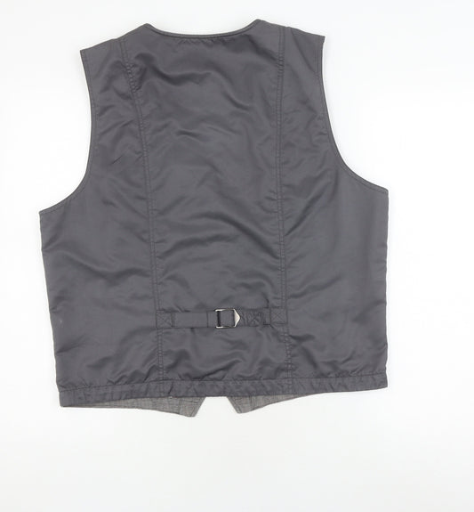 Lee Cooper Men's Grey Waistcoat XL, Cotton and Polyester