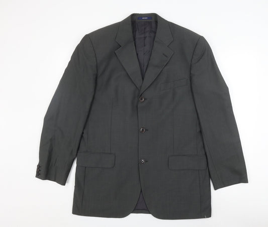 Kenzo Men's Grey Blazer, Size 40R, Wool, Formal Wear