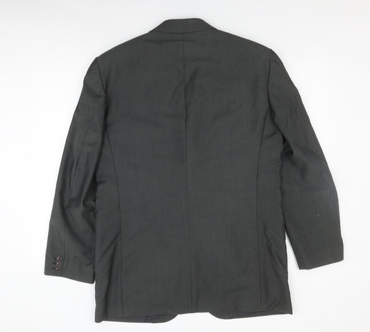 Kenzo Men's Grey Blazer, Size 40R, Wool, Formal Wear