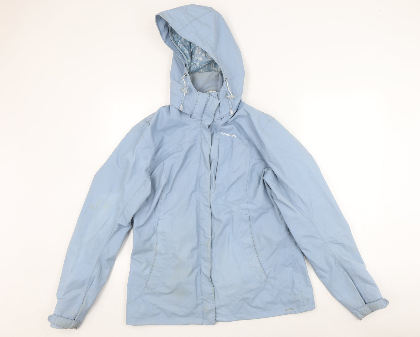 Quechua Women's Blue Hooded Jacket Size 16 Casual