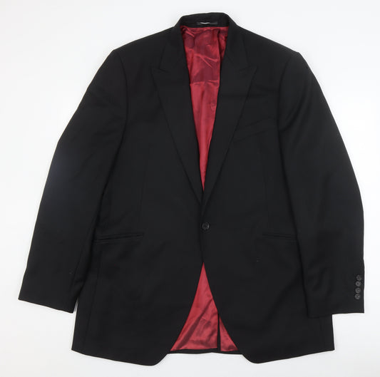 Austin Reed Men's Black Long Wool Blazer 46L