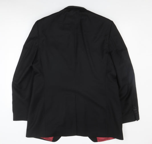 Austin Reed Men's Black Long Wool Blazer 46L