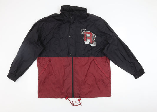 Reebok Men's Black Red Varsity Jacket L, Vintage Style