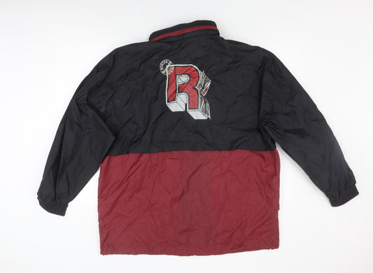 Reebok Men's Black Red Varsity Jacket L, Vintage Style