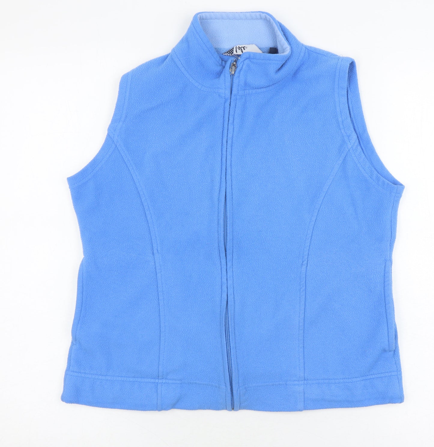 Isle Women's Blue Fleece Waistcoat, Size 10-12, Full Zip