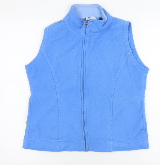 Isle Women's Blue Fleece Waistcoat, Size 10-12, Full Zip